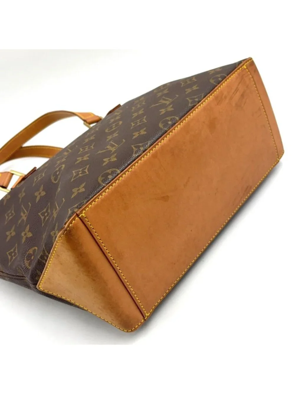 Louis Vuitton Cabas Piano Monogram Leather Brown Light Tote Gold